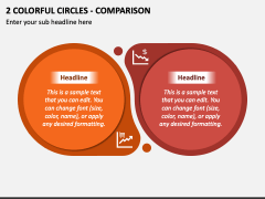 2 Colorful Circles - Comparison PPT Slide 1