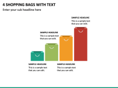 4 Shopping Bags with Text PPT Slide 2