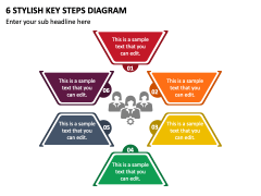 6 Stylish Key Steps Diagram PPT Slide 2