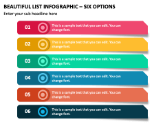 Beautiful List Infographic - 6 Options PPT Slide 2
