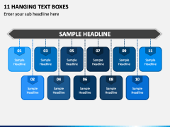 11 Hanging Text Boxes PPT Slide 1