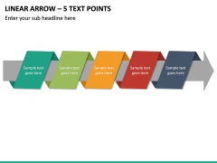 Linear Arrow - 5 Text Points PPT Slide 2