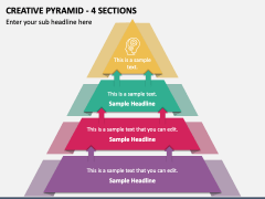 Creative Pyramid - 4 Sections PPT Slide 1