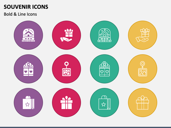 Souvenir Icons for PowerPoint and Google Slides