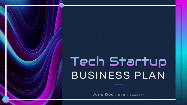 Tech Startup Business Plan PPT Slide 1