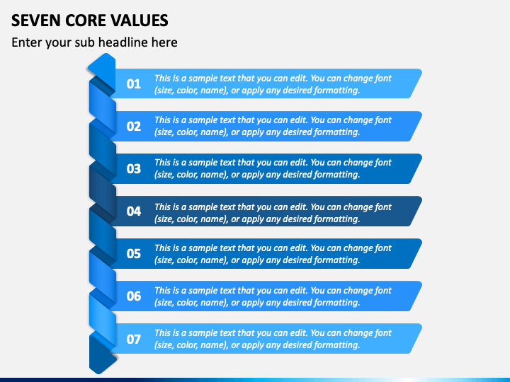 Seven Core Values PPT Slide 1