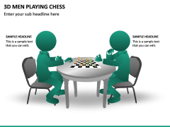 3d Men Playing Chess PPT Slide 2