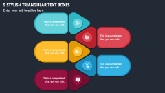 5 Stylish Triangular Text Boxes PPT Slide 1