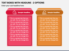 Text Boxes with Headline - 2 Options PPT Slide 1