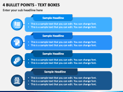 4 Bullet Points - Text Boxes PPT Slide 2