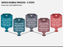 Speech Bubble Process - 5 Steps PPT Slide 1