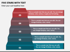 Five Stairs with Text PPT Slide 1