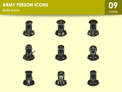 Army Person Icons PPT Slide 1