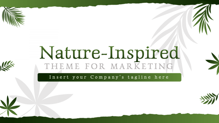 Nature-Inspired Theme for Marketing PPT Slide 1