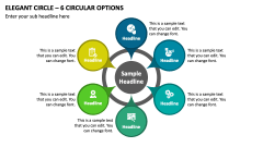Elegant Circle - 6 Circular Options PPT Slide 1