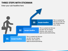 Three Steps with Stickman PPT Slide 2