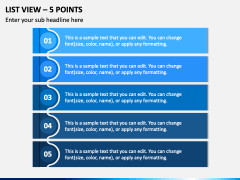 List View - 5 Points PPT Slide 2