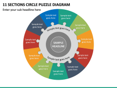 11 Sections Circle Puzzle Diagram PPT Slide 2