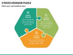 3 Pieces Hexagon Puzzle PPT Slide 2