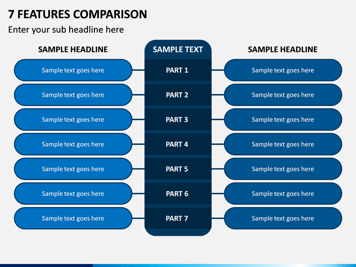7 Features Comparison PPT Slide 1