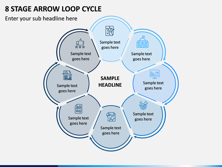 8 Stage Arrow Loop Cycle PPT Slide 1