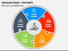 Circular Puzzle - Five Parts PPT Slide 1