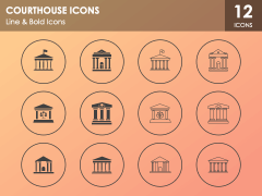 Courthouse Icons PPT Slide 1