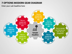 7 Options Modern Gear Diagram PPT Slide 1