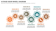 8 Stage Gear Wheel Diagram PPT Slide 1