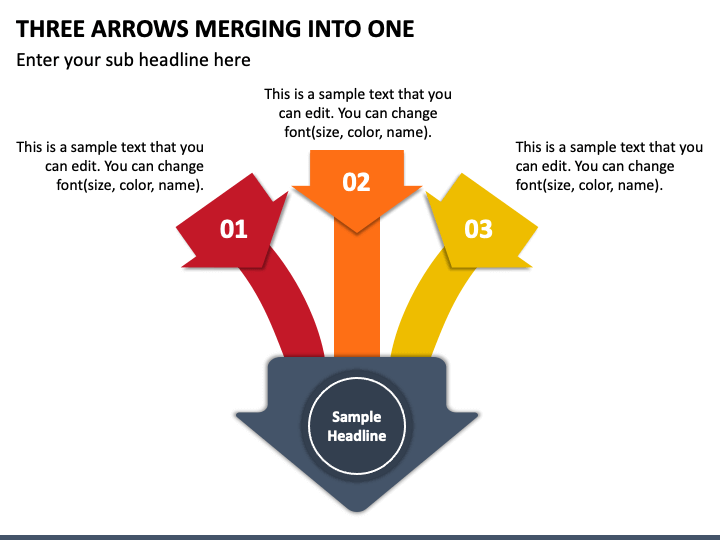 Three Arrows Merging into One PPT Slide 1