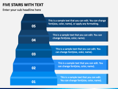 Five Stairs with Text PPT Slide 2