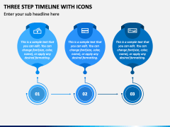 Three Step Timeline with Icons PPT Slide 2