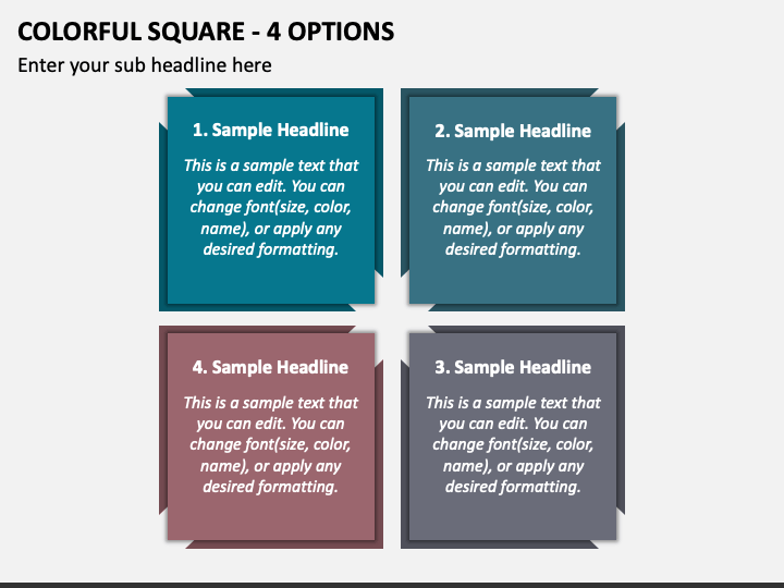 Colorful Square - 4 Options PPT Slide 1