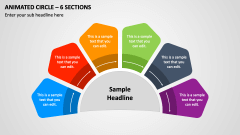 Animated Circle - 6 Sections PPT Slide 1