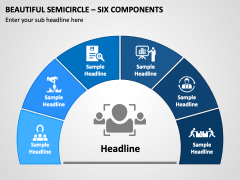 Beautiful Semicircle - Six Components PPT Slide 1