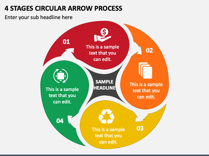 4 Stages Circular Arrow Process PPT Slide 1