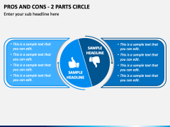 Pros and Cons - 2 Parts Circle PPT Slide 2
