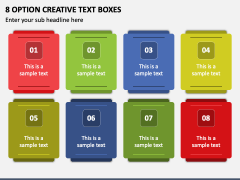 8 Option Creative Text Boxes PPT Slide 1