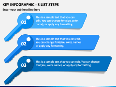 Key Infographic - 3 List Steps PPT Slide 2