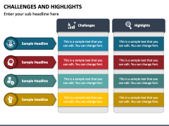 Challenges And Highlights Powerpoint Template - Ppt Slides