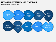 Elegant Process Flow - 10 Teardrops PPT Slide 2