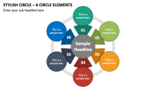 Stylish Circle - 6 Circle Elements PPT Slide 1