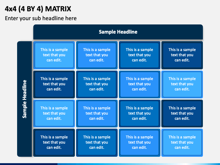 4x4 (4 By 4) Matrix PPT Slide 1