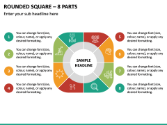 Rounded Square – 8 Parts PPT Slide 2