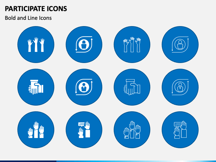Participate Icons PPT Slide 1