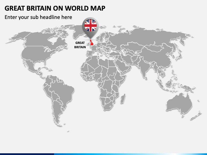 Great Britain on World Map PPT Slide 1