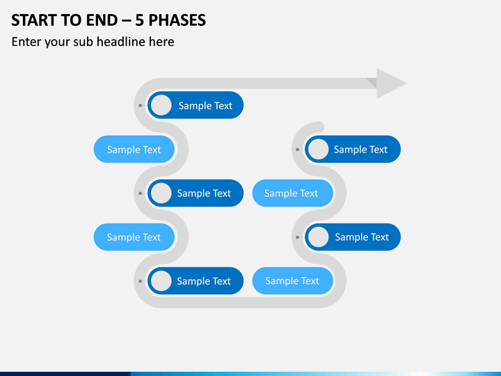 Start To End – 5 Phases PPT Slide 1