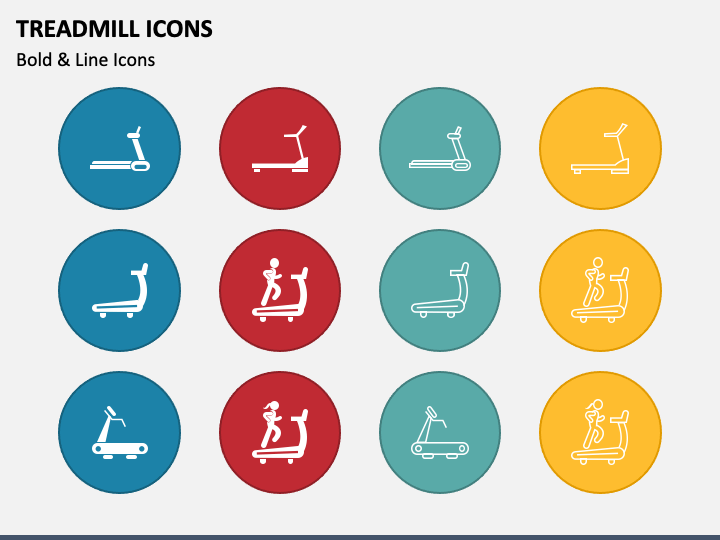 Treadmill Icons PPT Slide 1