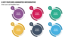 6 Key Features Animated Infographic PPT Slide 1