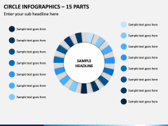 Circle Infographics – 15 Parts PPT Slide 1